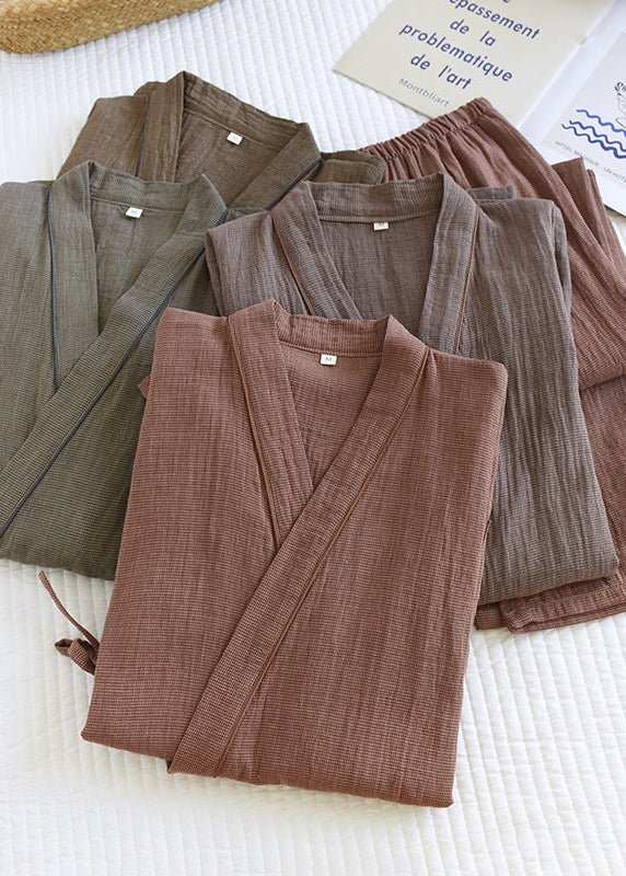 - Ever Lasting - Phoenix Japanese Kimono Cotton Gauze Pajama Set / Red (Unisex) - Pajamas - Ever Lasting