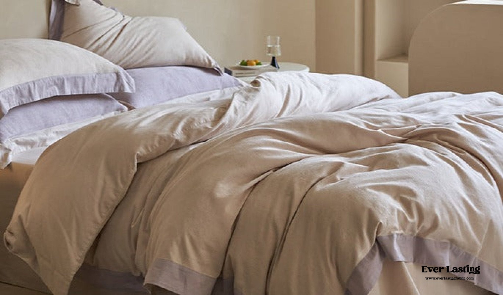 Pink Lavender Satin Jacquard Long - Staple Cotton Bedding Bundle - Ever Lasting