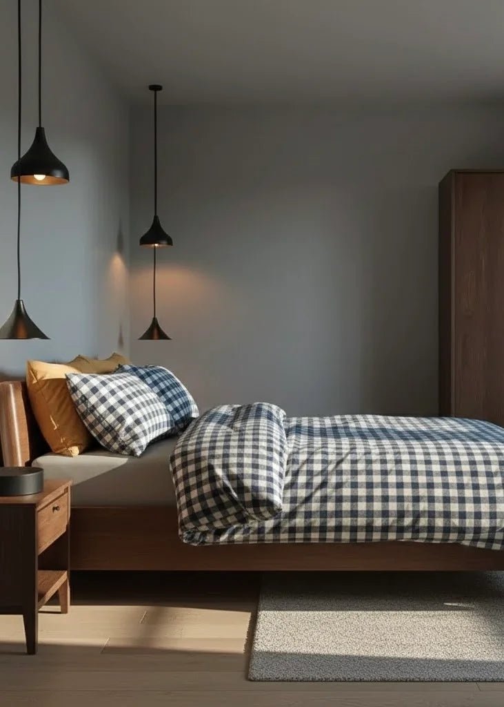 - Ever Lasting - Plaid Bedding Set / Blue + Mustard - Bedding Set - Ever Lasting