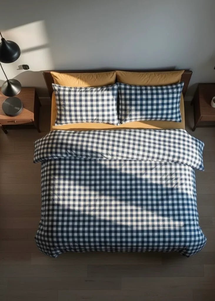 - Ever Lasting - Plaid Bedding Set / Blue + Mustard - Bedding Set - Ever Lasting