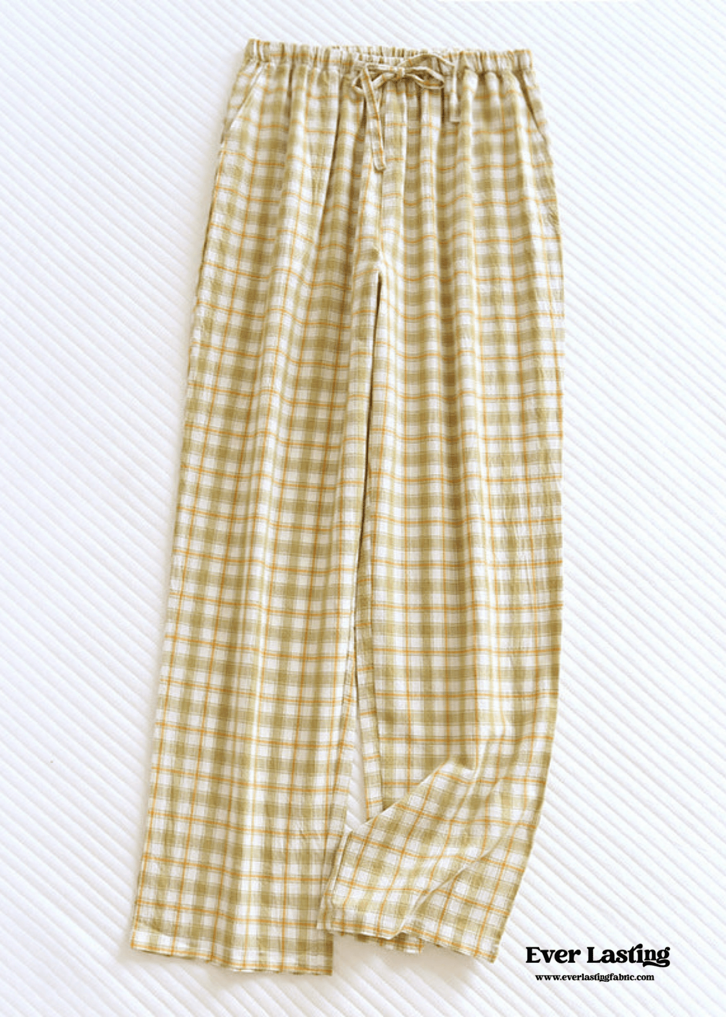 Plaid Washed Cotton Pajama Pants / Pink - Ever Lasting