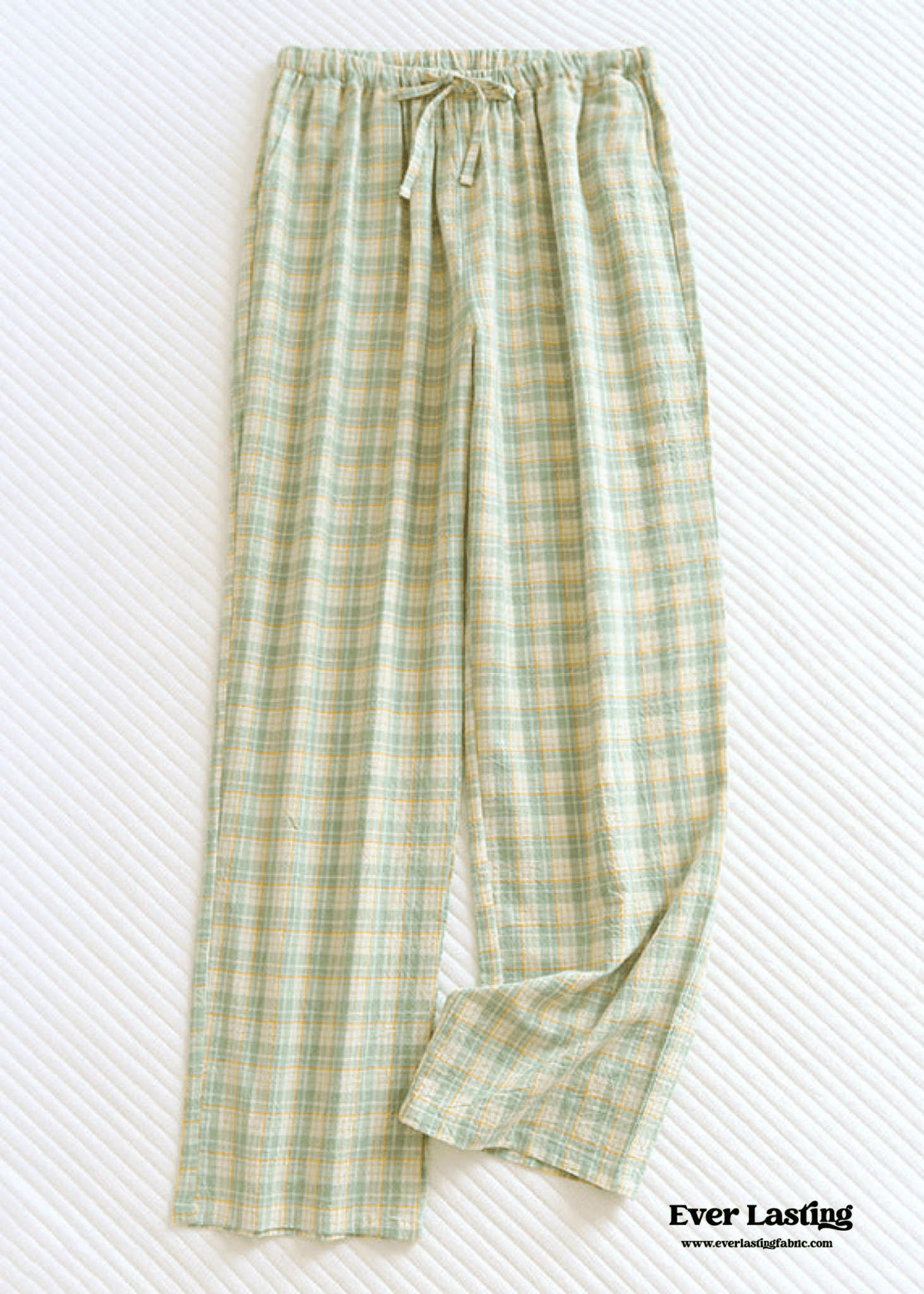 Plaid Washed Cotton Pajama Pants / Pink - Ever Lasting
