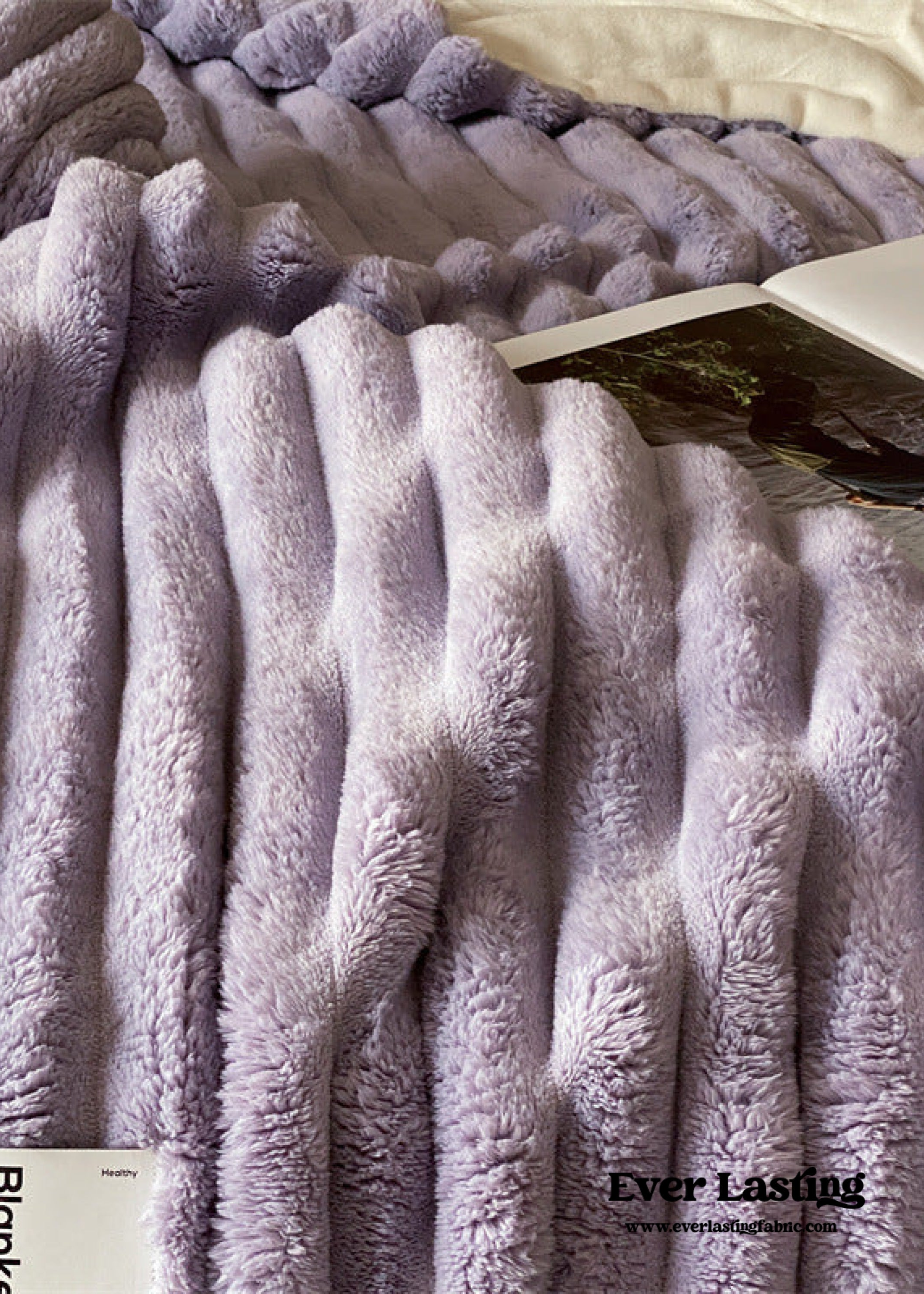 Plush Cozy Jacquard Blanket / Blue