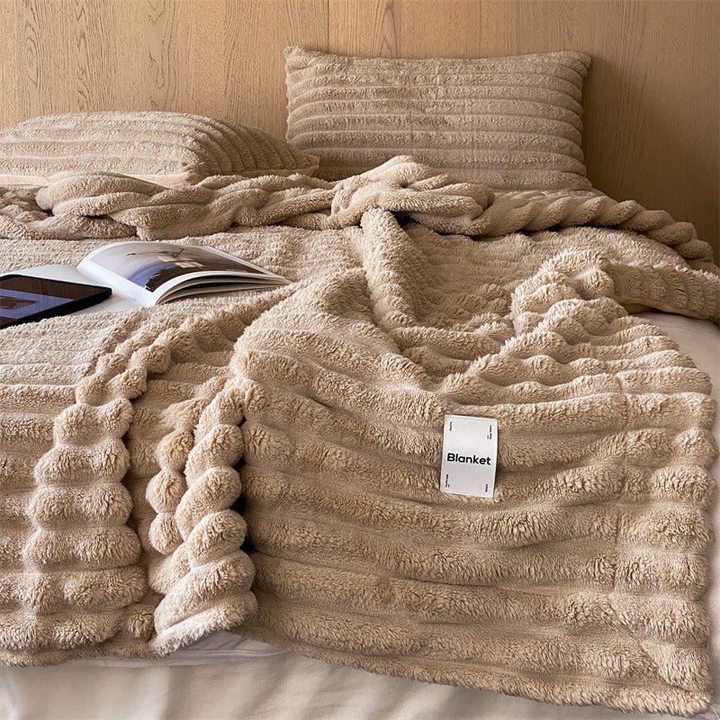 - Ever Lasting - Plush Cozy Jacquard Blanket / Blue - Blankets - Ever Lasting