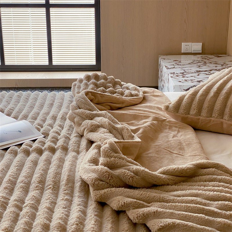 - Ever Lasting - Plush Cozy Jacquard Blanket / Blue - Blankets - Ever Lasting