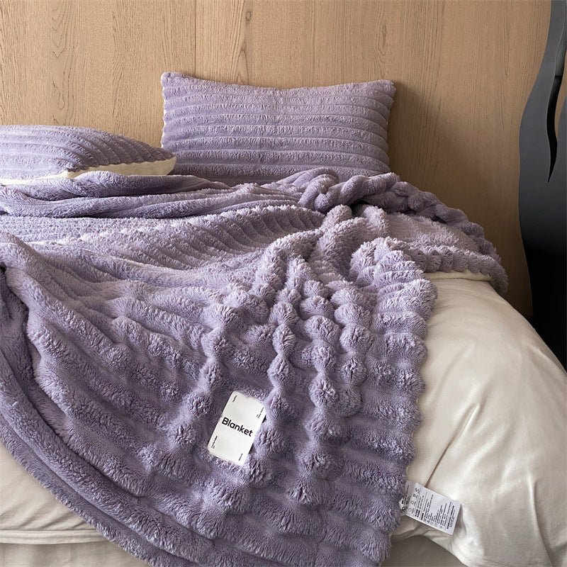 - Ever Lasting - Plush Cozy Jacquard Blanket / Blue - Blankets - Ever Lasting