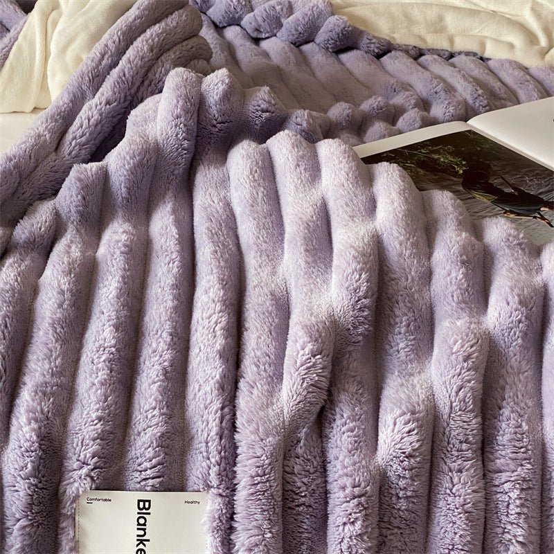 - Ever Lasting - Plush Cozy Jacquard Blanket / Blue - Blankets - Ever Lasting