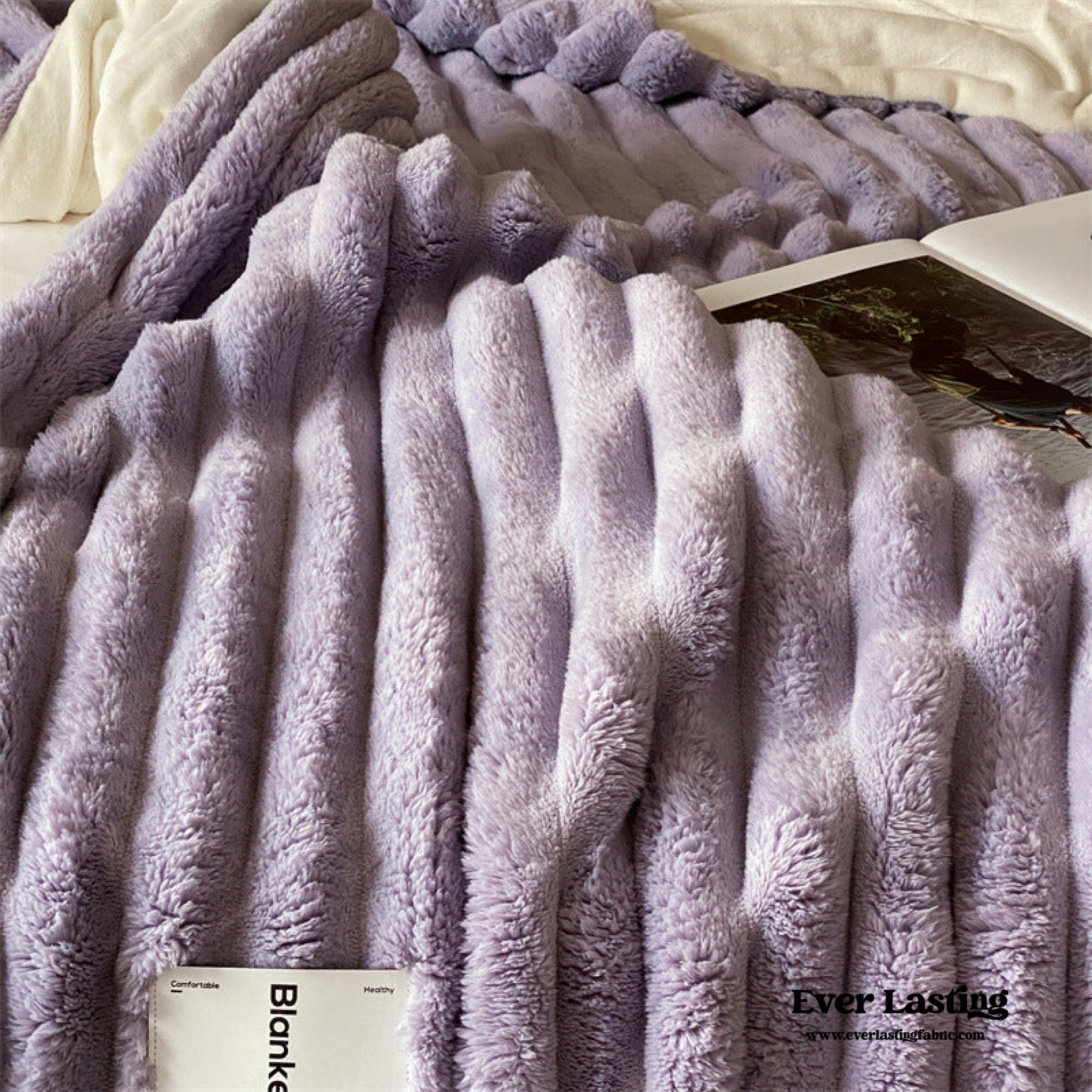 Plush Cozy Jacquard Blanket / Cream White - Ever Lasting