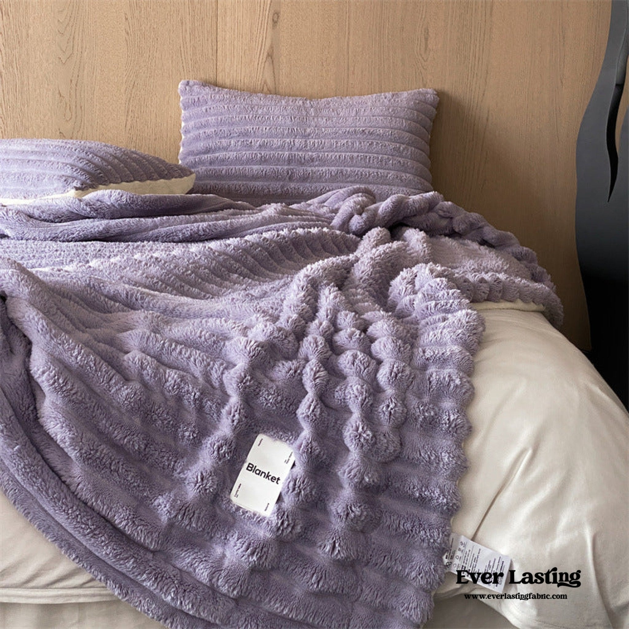 Plush Cozy Jacquard Blanket / Cream White - Ever Lasting