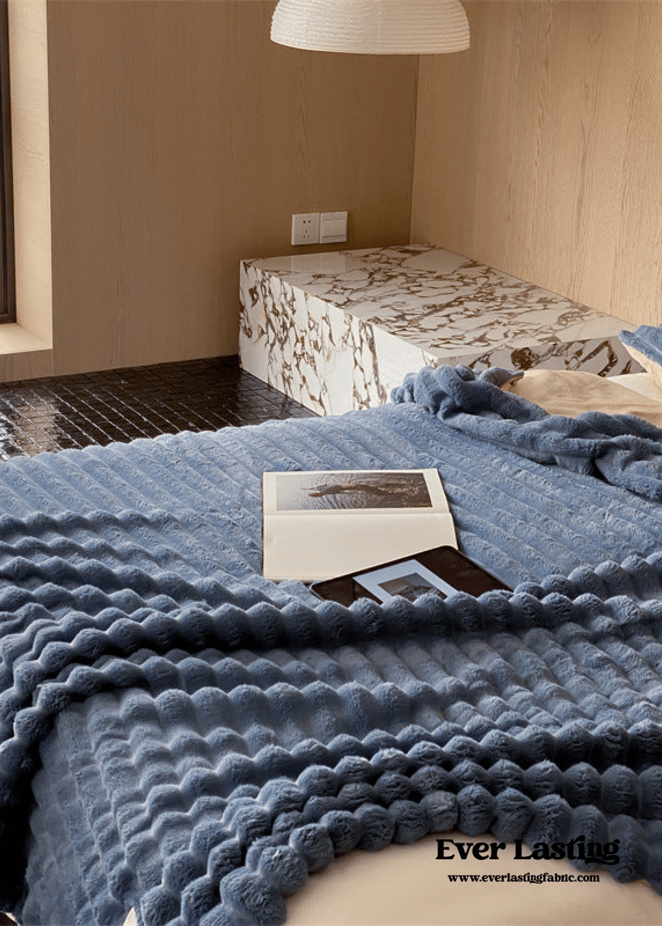 - Ever Lasting - Plush Cozy Jacquard Blanket / Cream White - Blankets - Ever Lasting