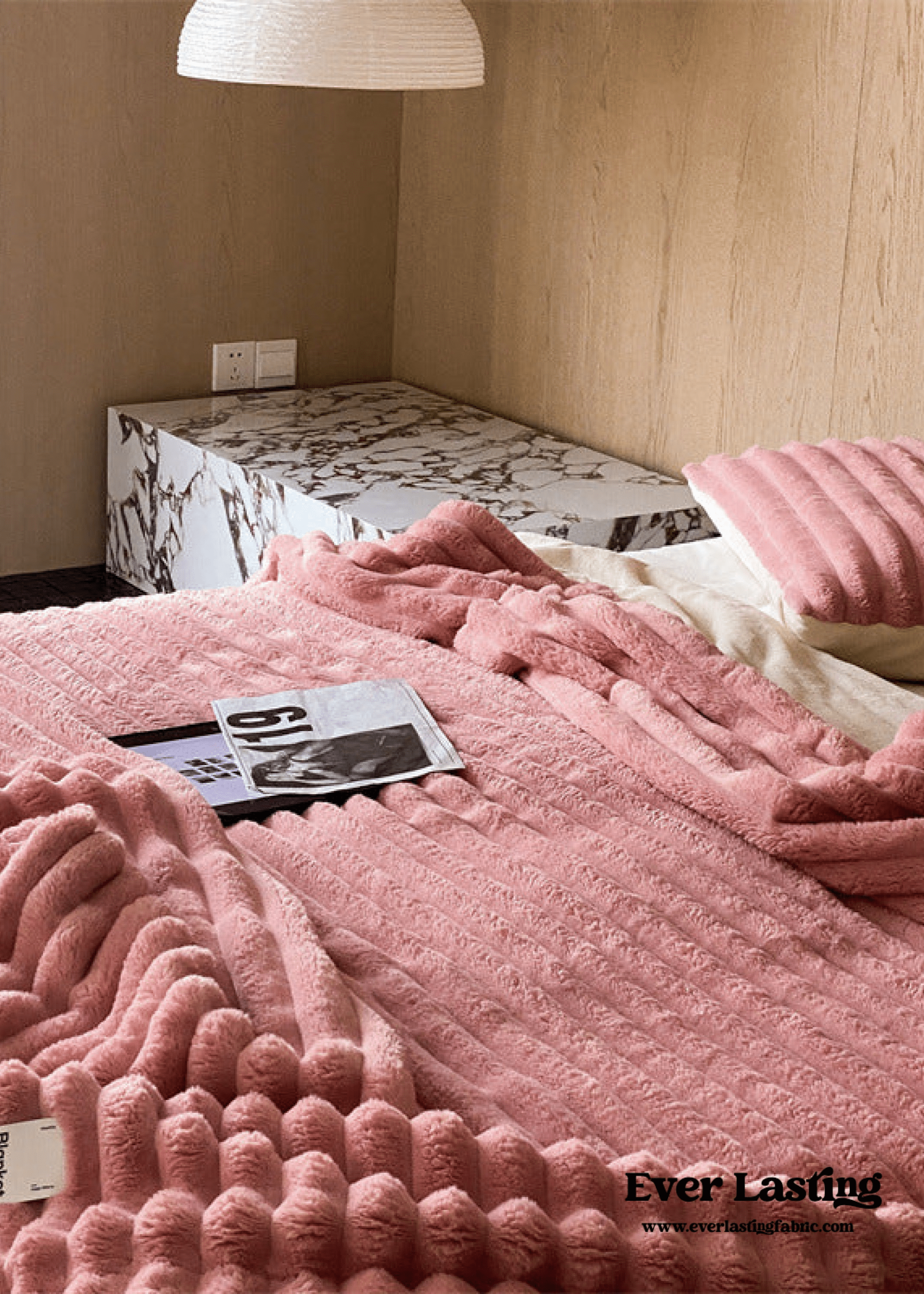 - Ever Lasting - Plush Cozy Jacquard Blanket / Cream White - Blankets - Ever Lasting