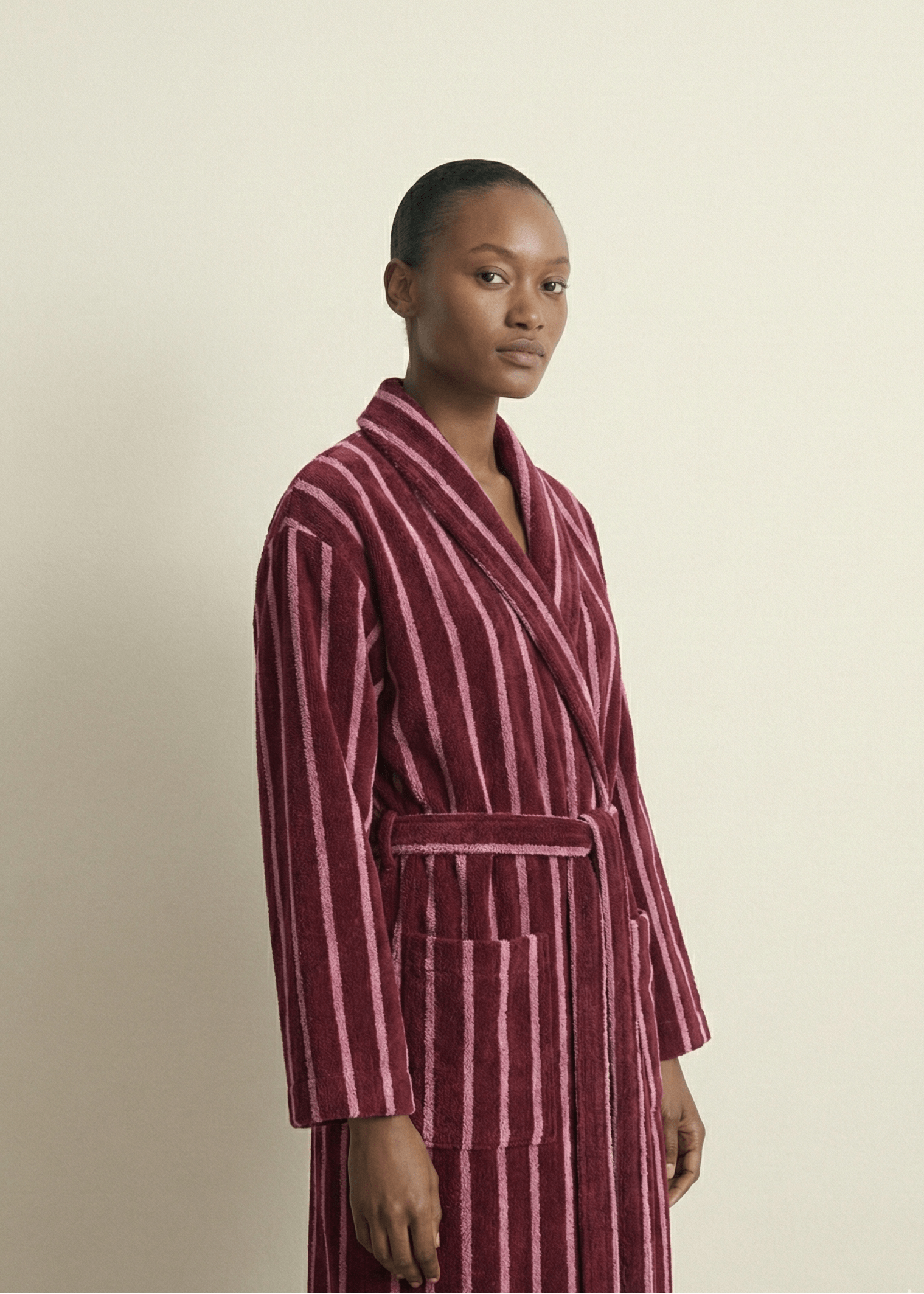 - Ever Lasting - Quiet Evening Striped Robe Set / Green - Robes - Ever Lasting