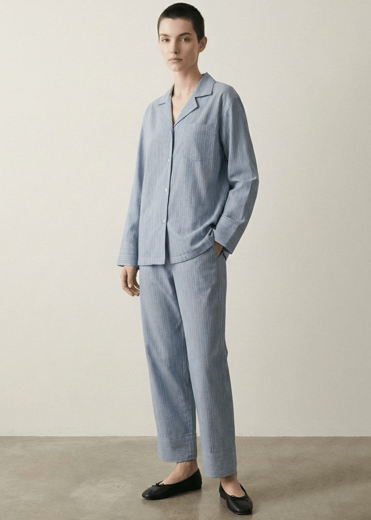 - Ever Lasting - Reese Long - Sleeve Striped Pajama Set / Purple - Pajamas - Ever Lasting