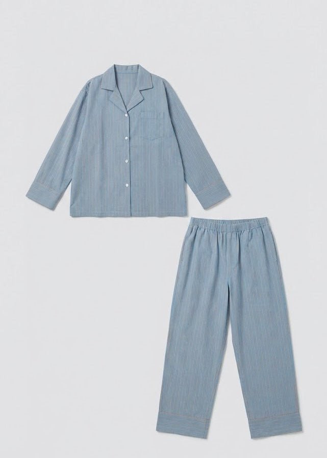 - Ever Lasting - Reese Long - Sleeve Striped Pajama Set / Purple - Pajamas - Ever Lasting