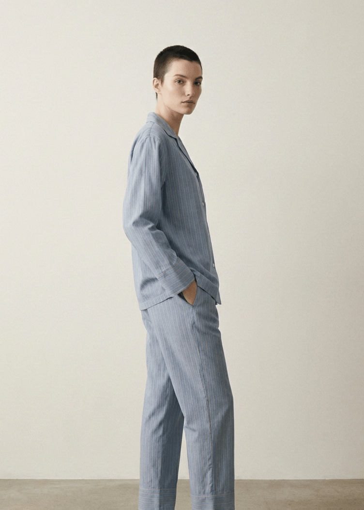 - Ever Lasting - Reese Long - Sleeve Striped Pajama Set / Purple - Pajamas - Ever Lasting