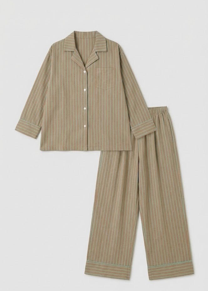 - Ever Lasting - Reese Long - Sleeve Striped Pajama Set / Purple - Pajamas - Ever Lasting