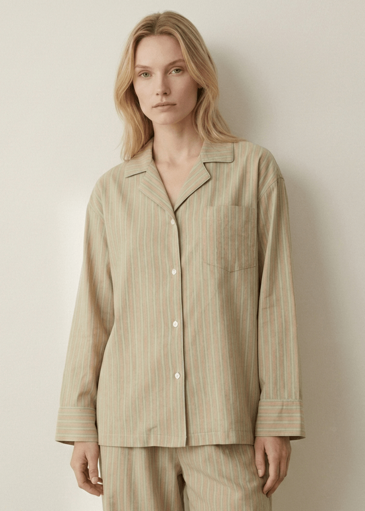 - Ever Lasting - Reese Long - Sleeve Striped Pajama Set / Purple - Pajamas - Ever Lasting