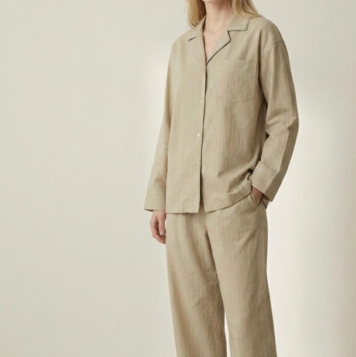 - Ever Lasting - Reese Long - Sleeve Striped Pajama Set / Purple - Pajamas - Ever Lasting