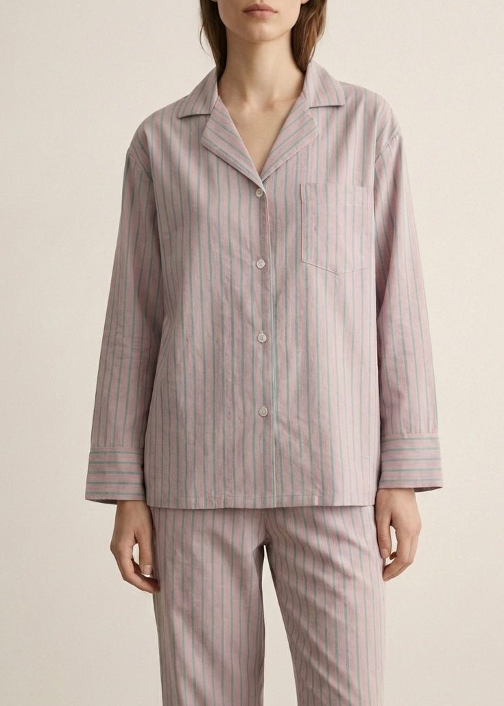 - Ever Lasting - Reese Long - Sleeve Striped Pajama Set / Purple - Pajamas - Ever Lasting