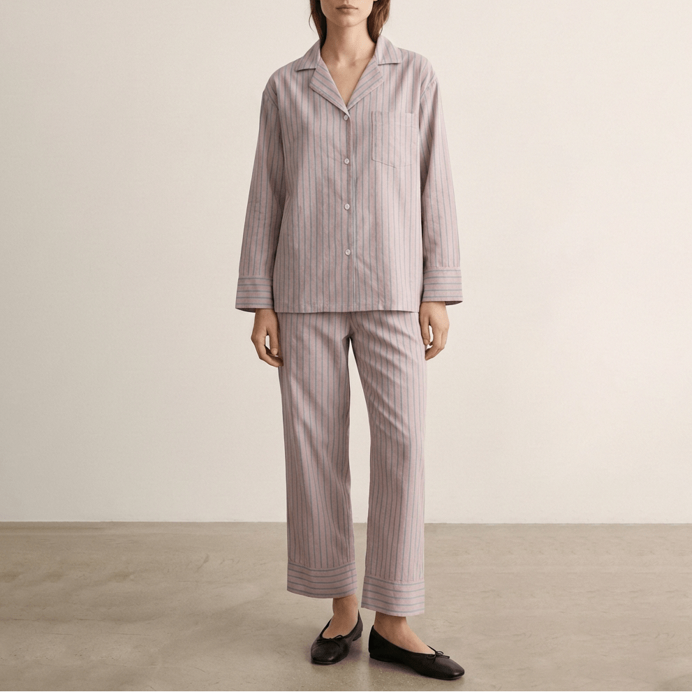 - Ever Lasting - Reese Long - Sleeve Striped Pajama Set / Purple - Pajamas - Ever Lasting