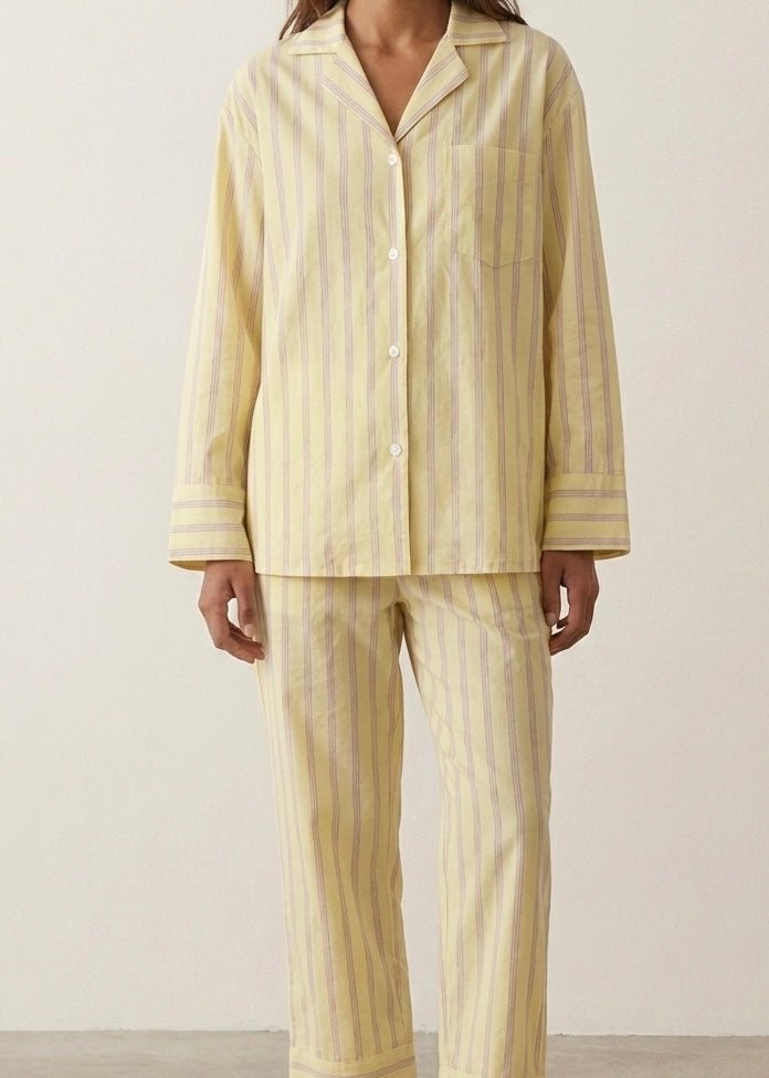 - Ever Lasting - Reese Long - Sleeve Striped Pajama Set / Purple - Pajamas - Ever Lasting