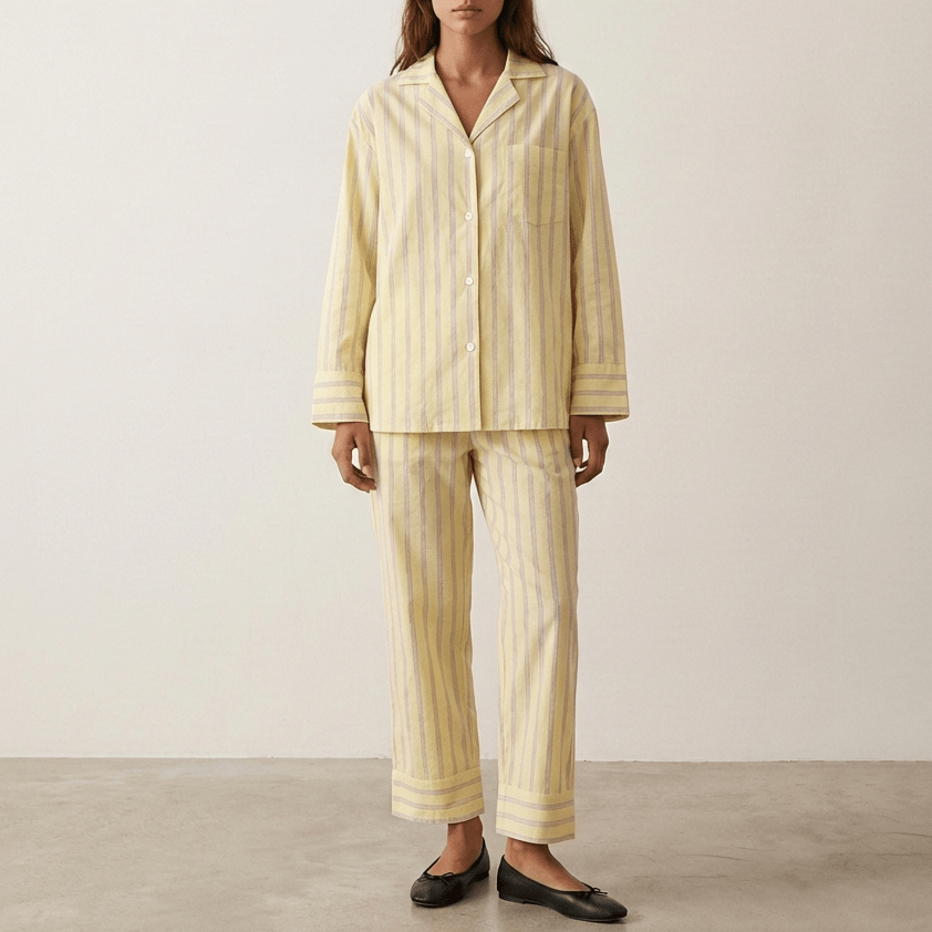 - Ever Lasting - Reese Long - Sleeve Striped Pajama Set / Purple - Pajamas - Ever Lasting