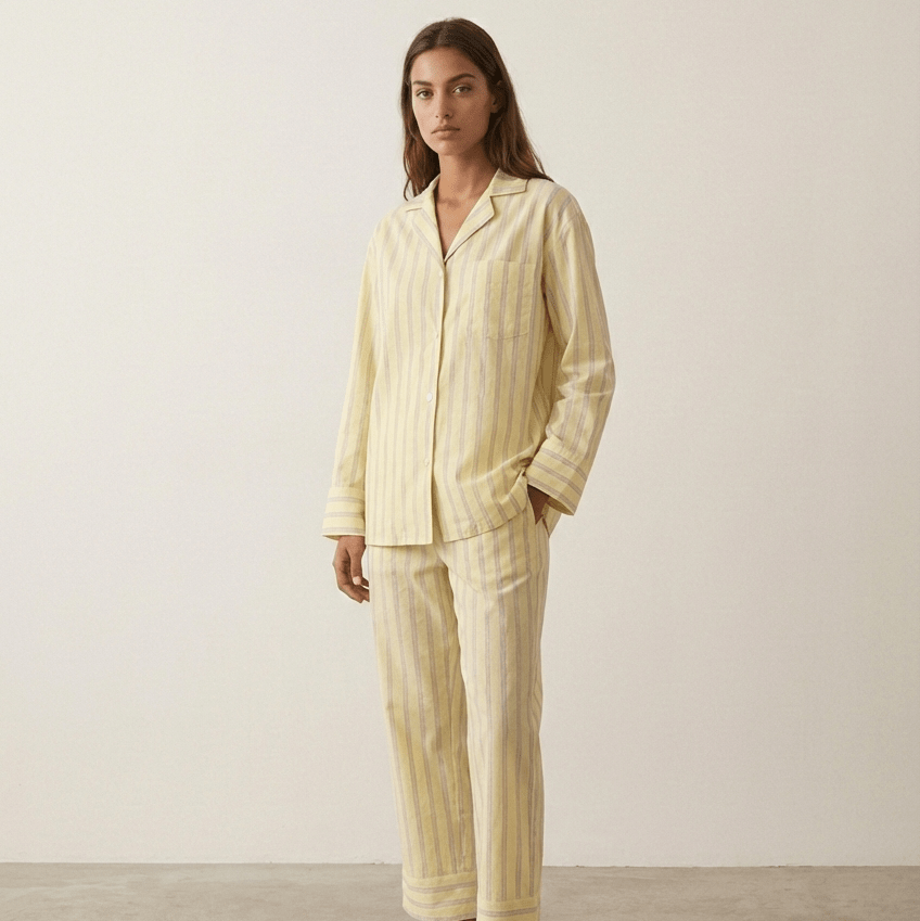 - Ever Lasting - Reese Long - Sleeve Striped Pajama Set / Purple - Pajamas - Ever Lasting