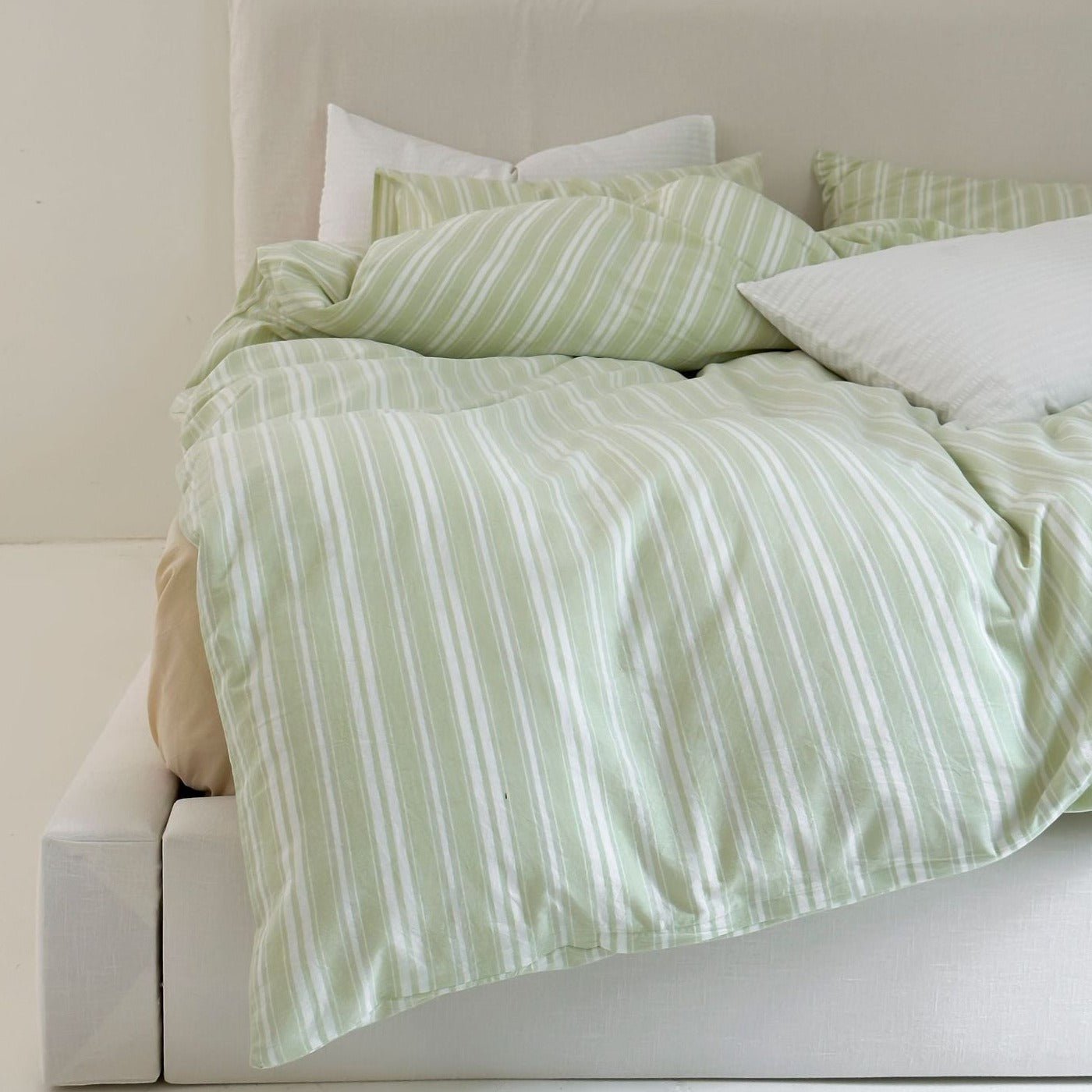 - Ever Lasting - Refreshing Stripe Duvet Cover / Mint Green - Duvet Cover - Ever Lasting