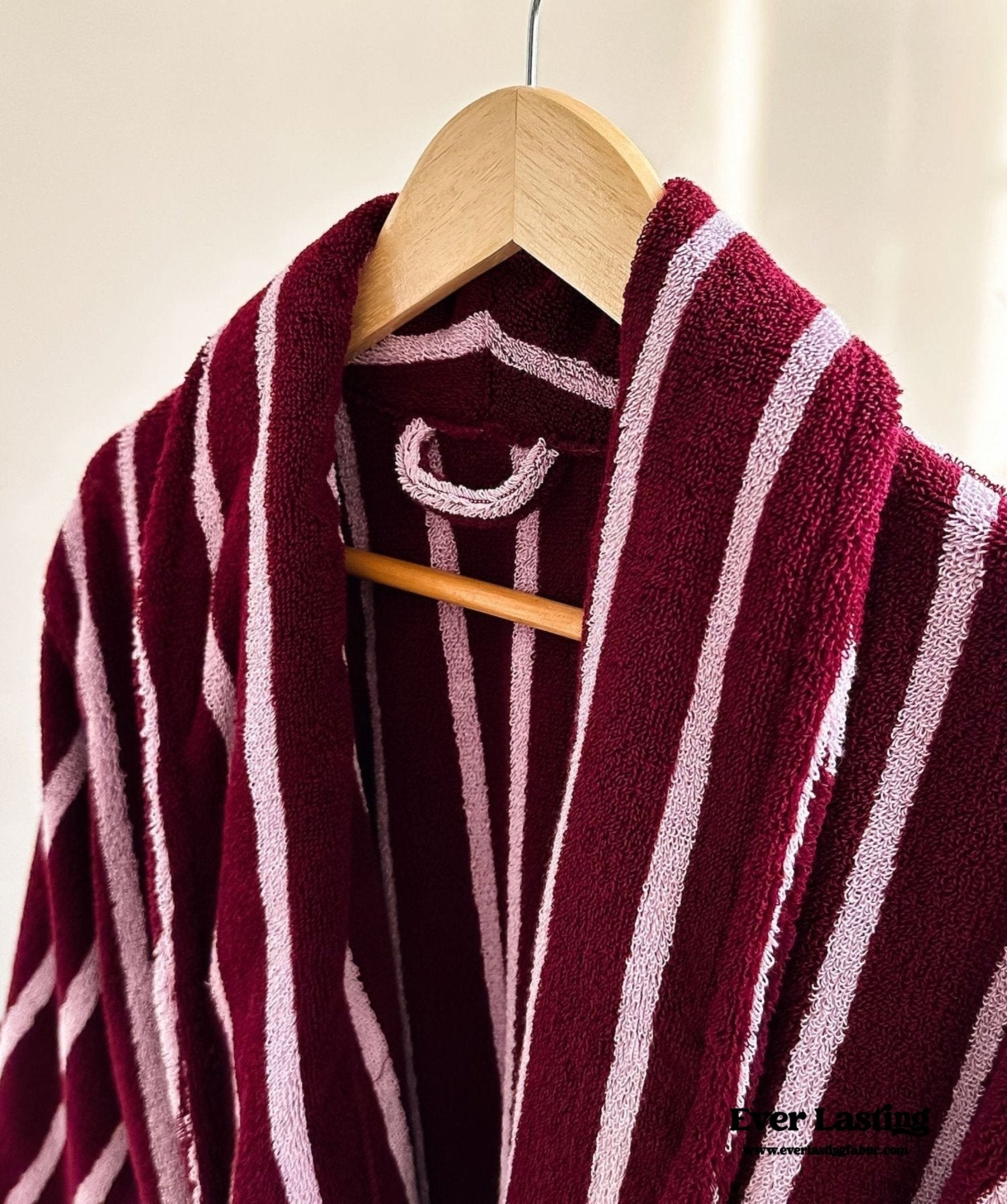 Retro Minimalist Striped Bathrobe Set / Green - Ever Lasting