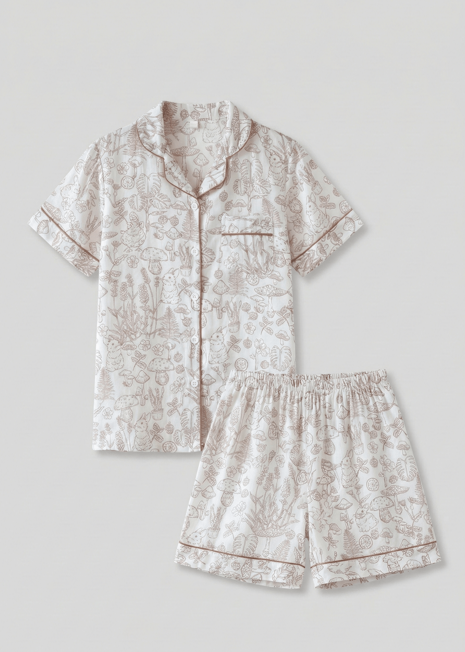 - Ever Lasting - Romilly Ruffle Floral Pajama Set / Red - Pajamas - Ever Lasting