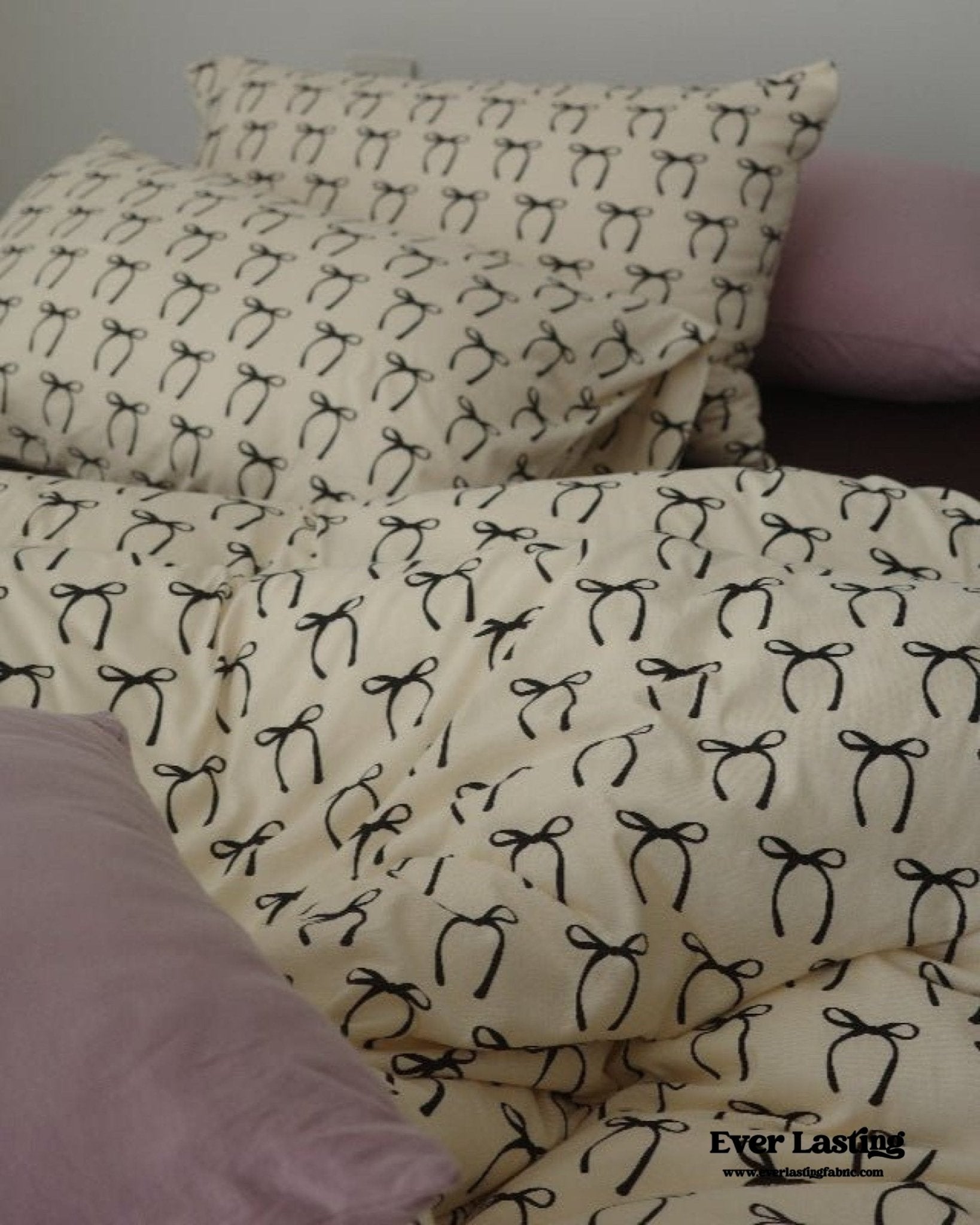 Rosemary Vintage Brown Bow Bedding Set - Ever Lasting