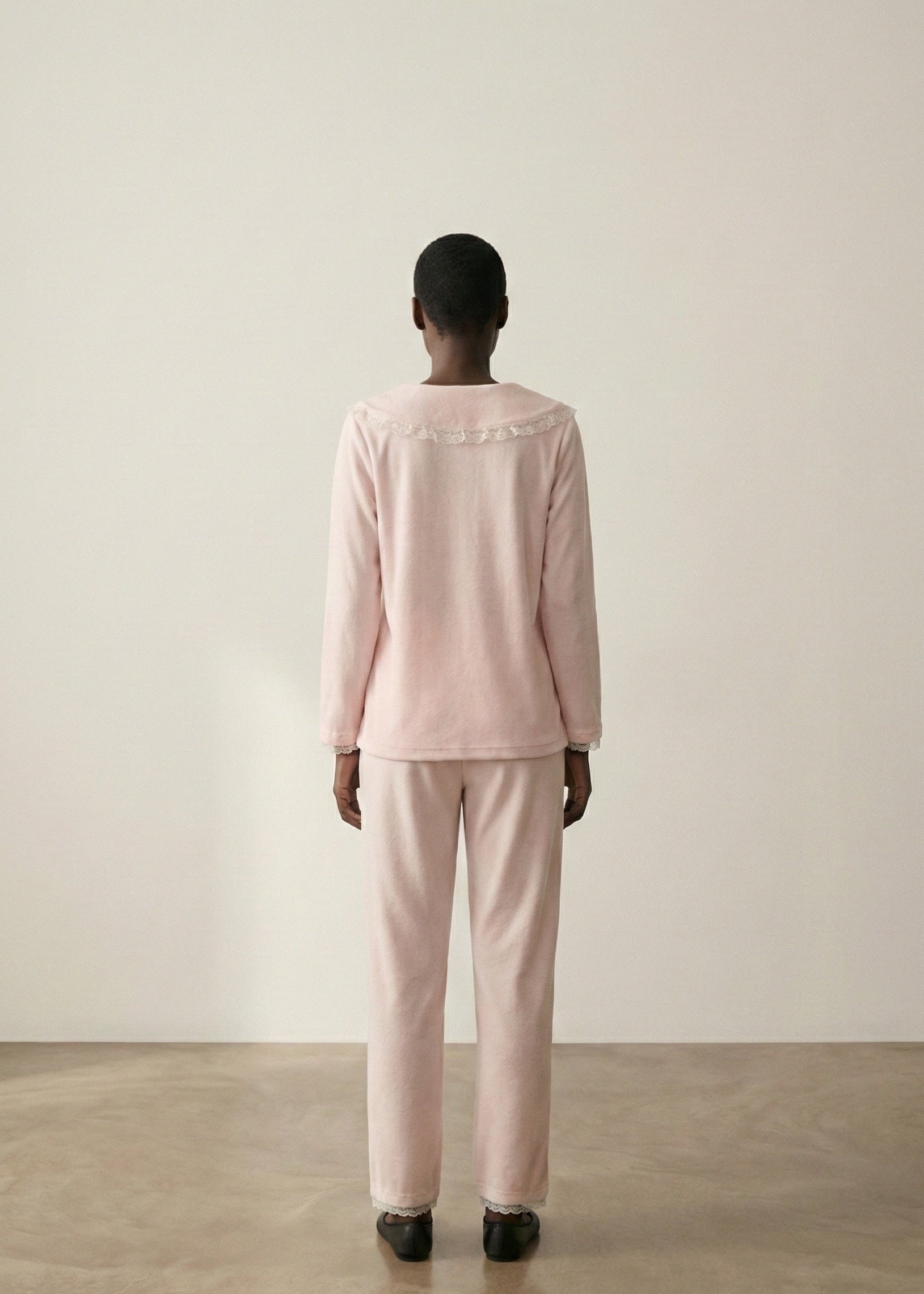 - Ever Lasting - Rosy Velvet Coquette Lace Pajama Set / Blue - Pajamas - Ever Lasting