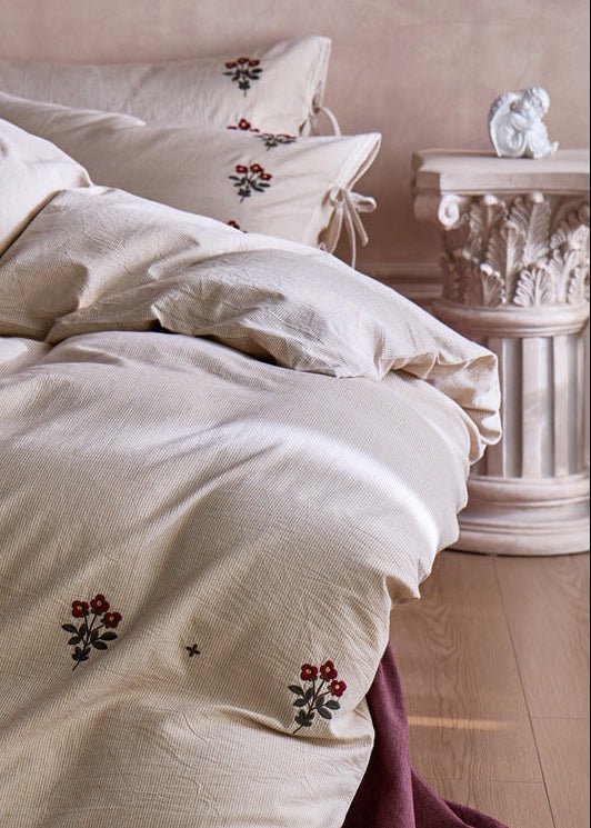 - Ever Lasting - Rowan Jacquard Striped Floral Bedding Bundle - Bedding Set - Ever Lasting