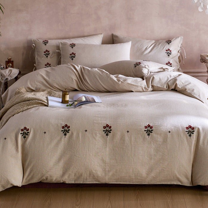 - Ever Lasting - Rowan Jacquard Striped Floral Bedding Bundle - Bedding Set - Ever Lasting