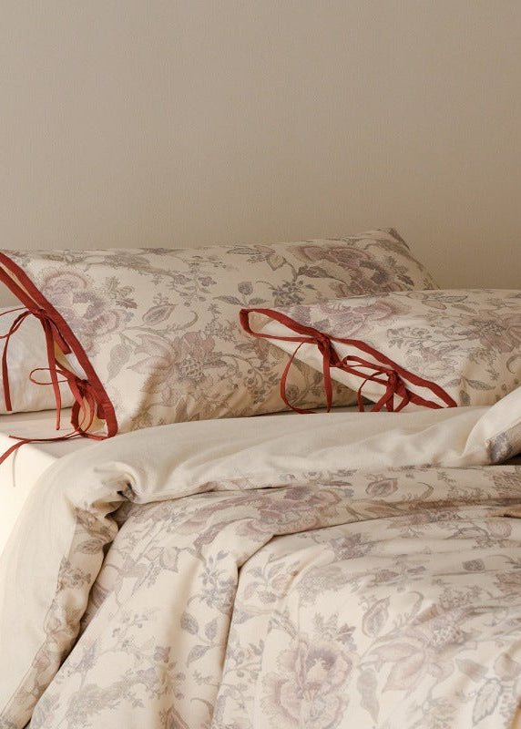 - Ever Lasting - Rowena Floral Bedding Set / Beige - Bedding Set - Ever Lasting