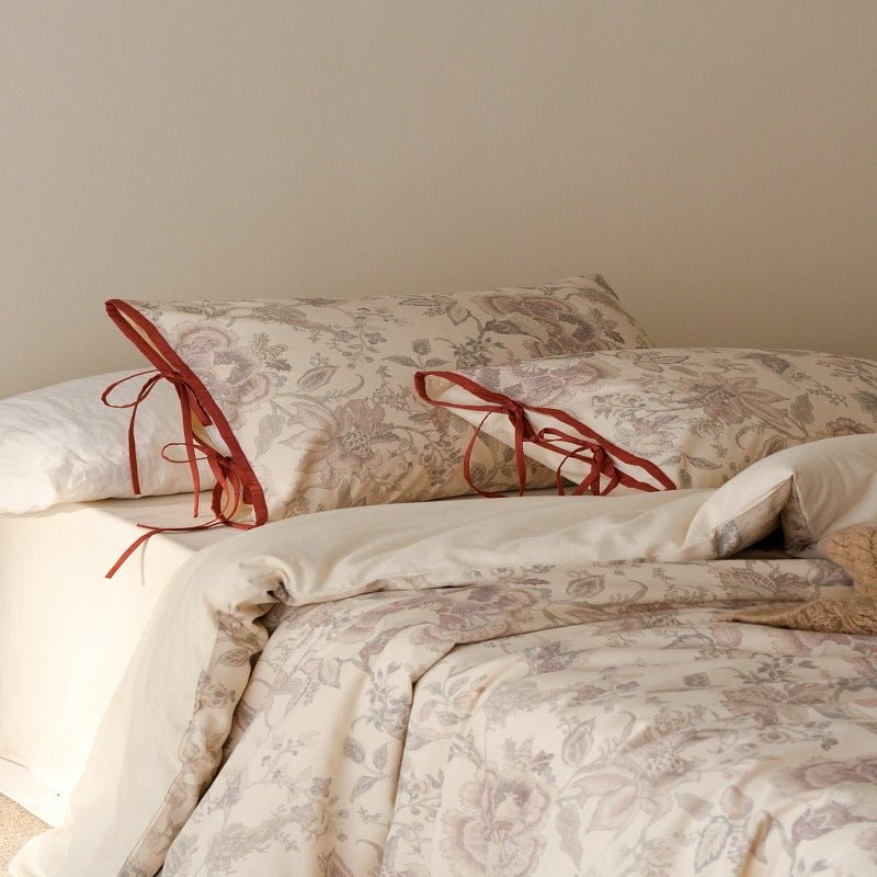 - Ever Lasting - Rowena Floral Bedding Set / Beige - Bedding Set - Ever Lasting