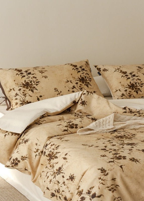 - Ever Lasting - Rowena Floral Bedding Set / Beige - Bedding Set - Ever Lasting