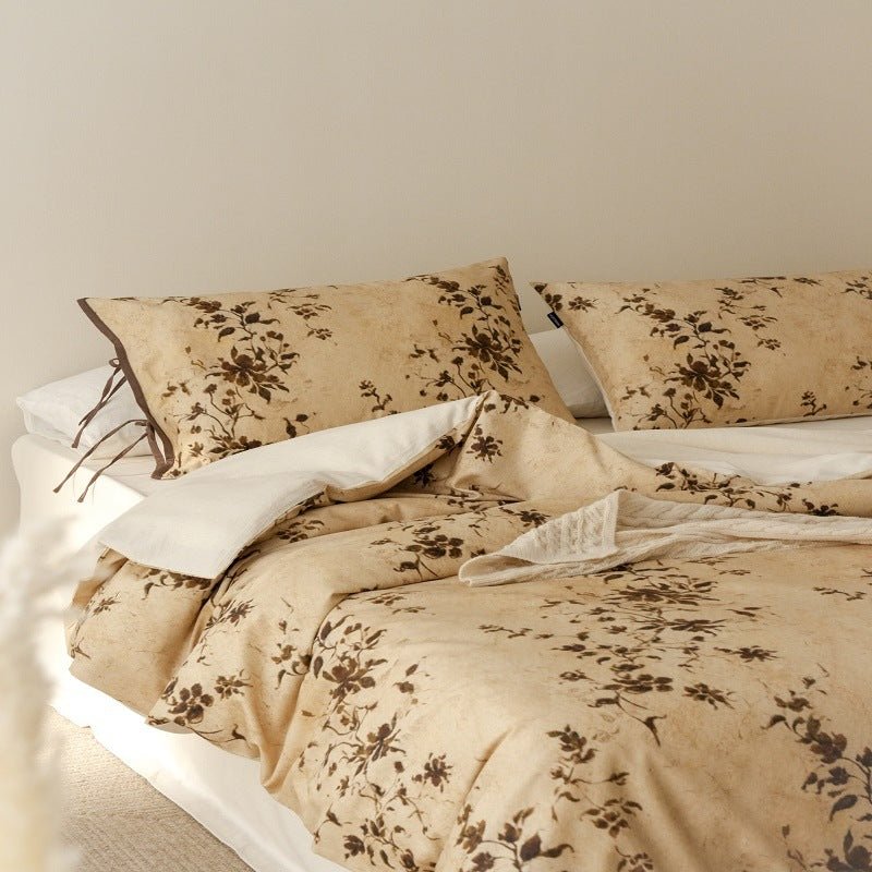 - Ever Lasting - Rowena Floral Bedding Set / Beige - Bedding Set - Ever Lasting