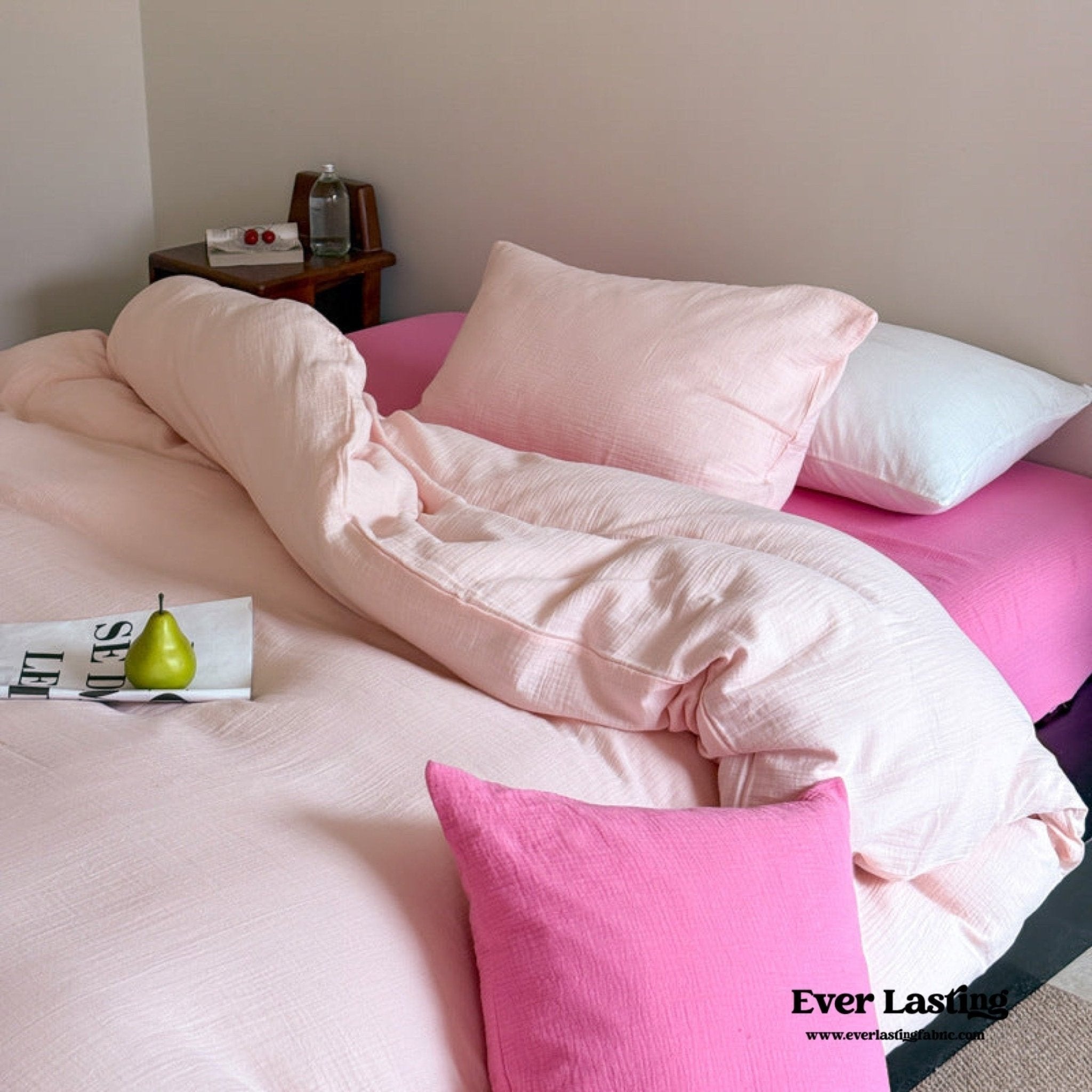 Ruby Double Gauze Pastel Bedding Set / Blue - Ever Lasting