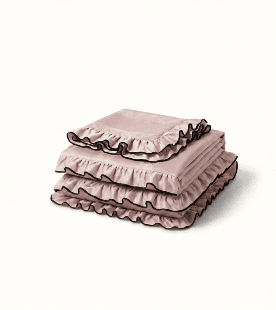 - Ever Lasting - Rust Pink Silky Ruffle Bedding Set (Nordstrom) - Bedding Set - Ever Lasting