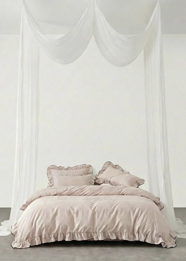 - Ever Lasting - Rust Pink Silky Ruffle Bedding Set (Nordstrom) - Bedding Set - Ever Lasting