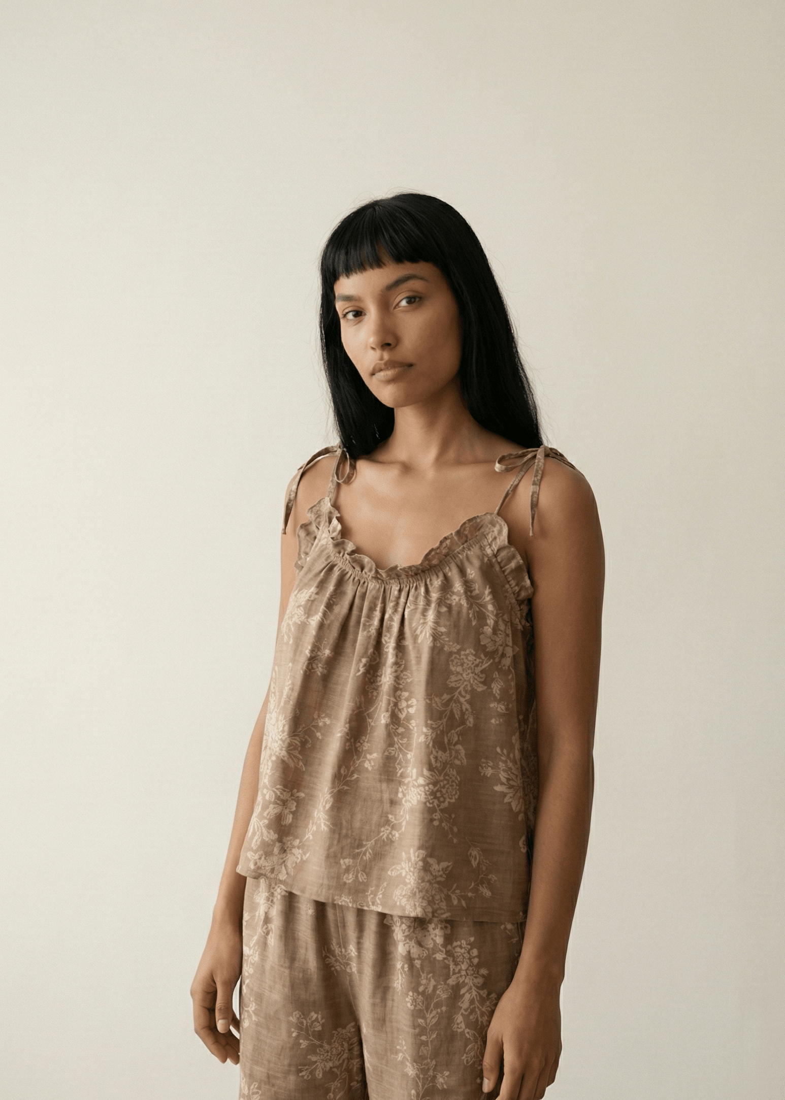 - Ever Lasting - Sabine Sleeveless & Long - Pant Floral Pajama Set / Blue - Pajamas - Ever Lasting