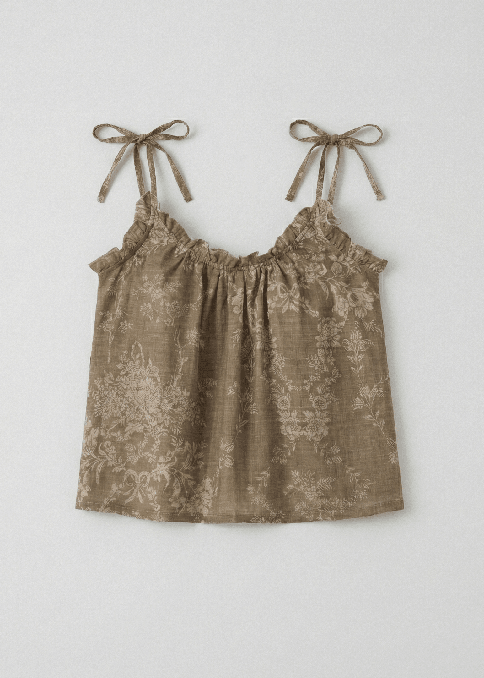 - Ever Lasting - Sabine Sleeveless & Shorts Floral Pajama Set / Brown - Pajamas - Ever Lasting