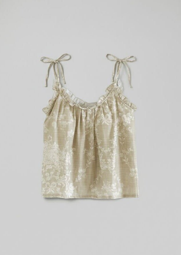 - Ever Lasting - Sabine Sleeveless & Shorts Floral Pajama Set / Brown - Pajamas - Ever Lasting