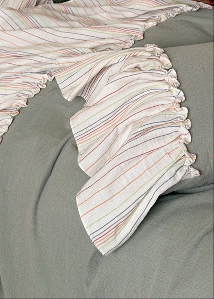 Savannah Lace Ruffle Double Gauze Bedding Bundle - Ever Lasting