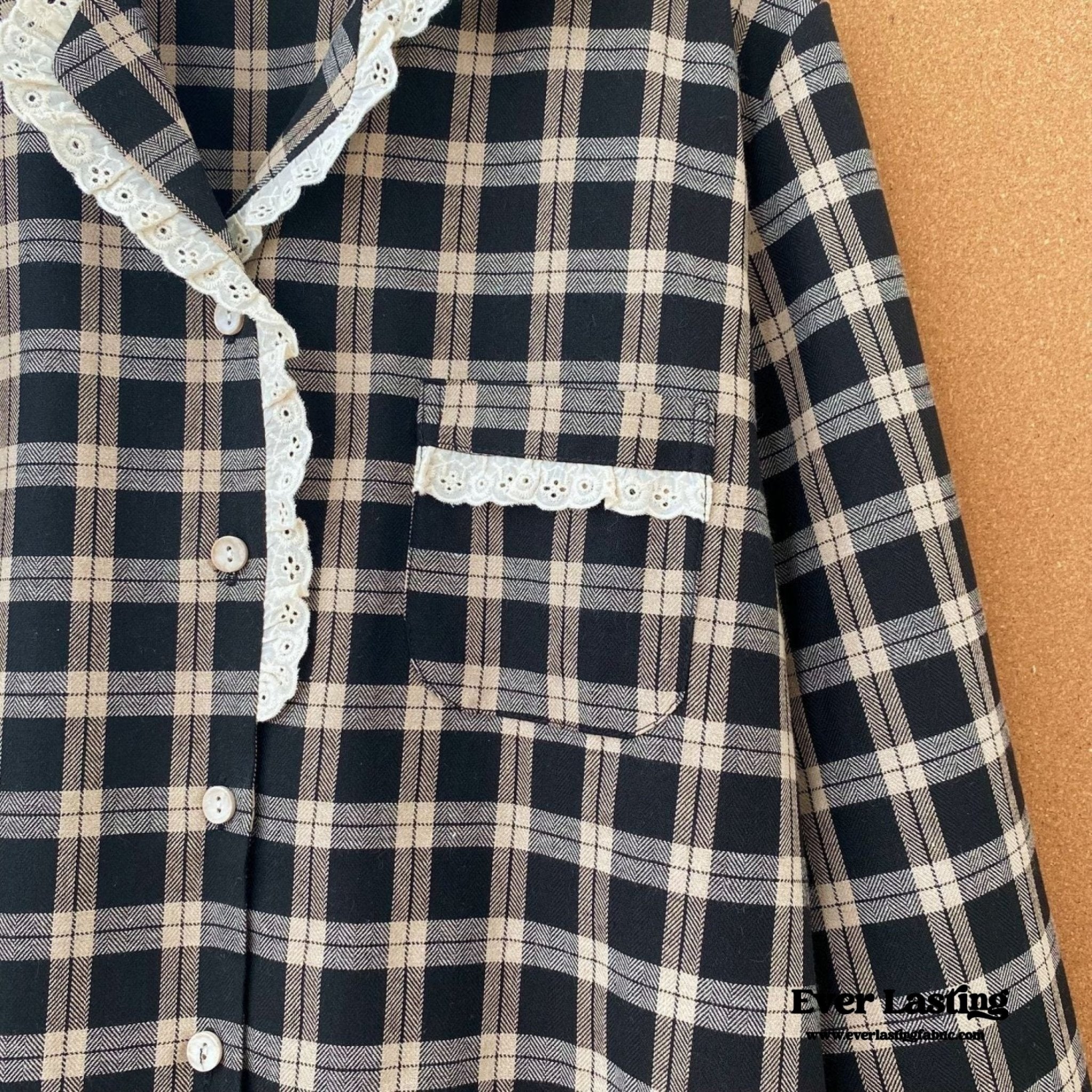 Scarlett Classic Plaid Black Pajama Set - Ever Lasting