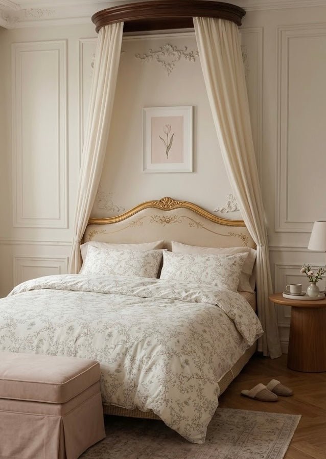 - Ever Lasting - Selah Combed Cotton Floral Bedding Set / White - Bedding Set - Ever Lasting