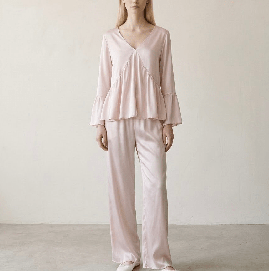-Ever Lasting - Selora Silky Long-Sleeve Pajama Set / Pink -Pajamas -Ever Lasting