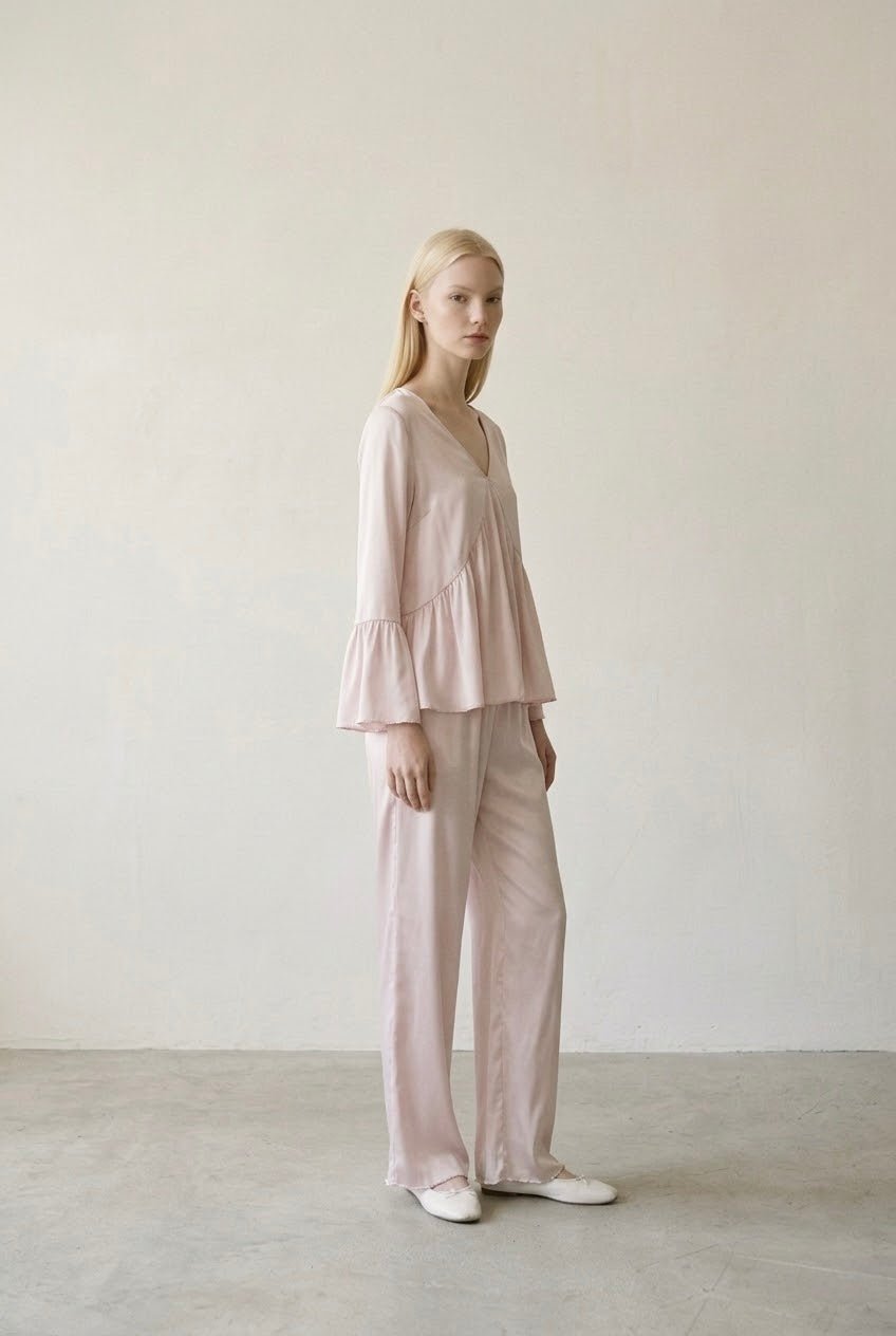 -Ever Lasting - Selora Silky Long-Sleeve Pajama Set / Pink -Pajamas -Ever Lasting