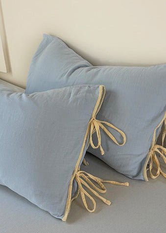 - Ever Lasting - Serena Ribbon Tied Bedding Set / Pink - Bedding Set - Ever Lasting